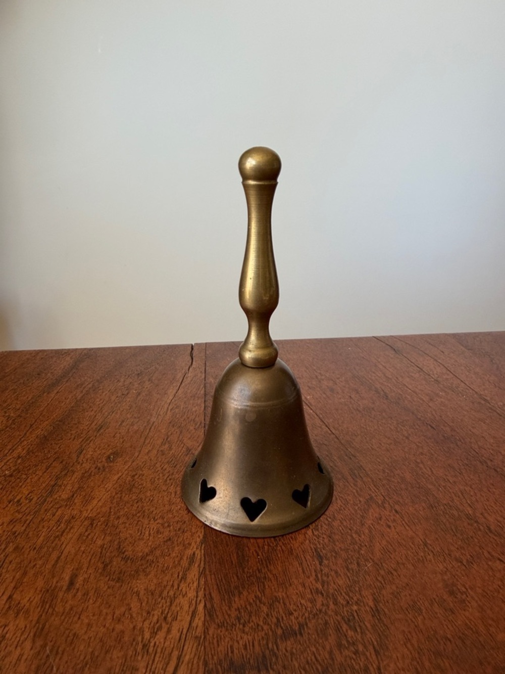 Brass Bell w/ Heart Cut Outs